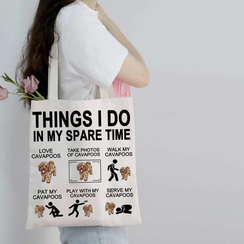 PXTIDY Cavapoo Dog Tote Bag Cavapoo Gifts for Dog Lover