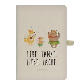 Mr. & Mrs. Panda DIN A5 Cotton Notebook Forest Animals Aloha - Funny Sayings, Notes, Invitation, Life, Diary, Writing Book, Notepad, Cute Animal Motifs, Music, Registration Book, Rabbit