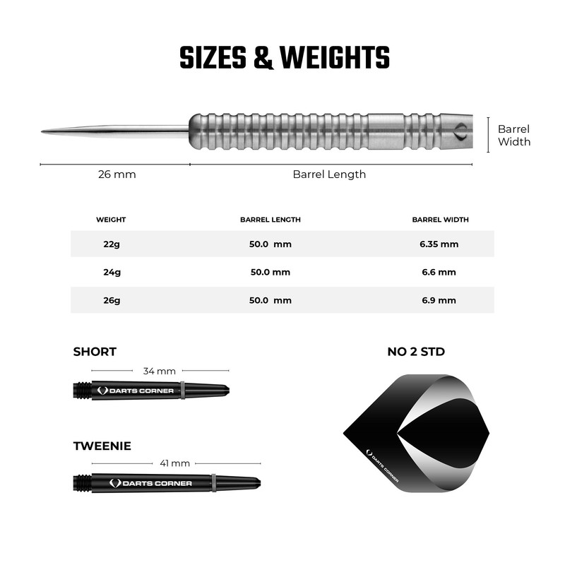 DESIGNA DARTS Corner Gallant Steel Tip Dart Set | Ringed