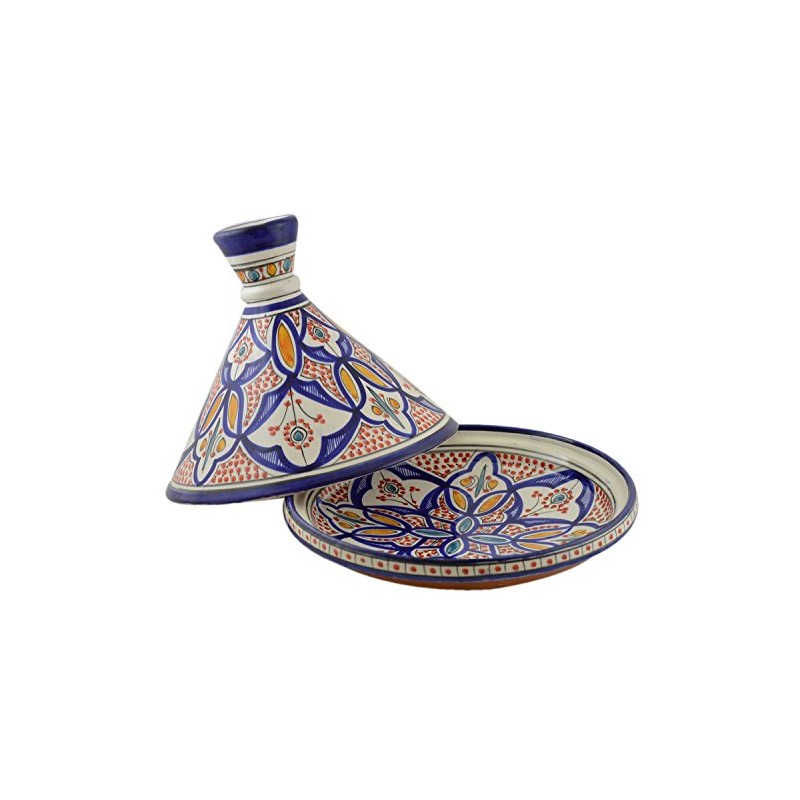 Moroccan Handmade Serving Tagine Exquisite Ceramic With Vivid colors Original