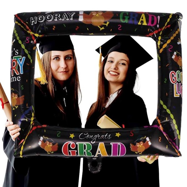 HQRKOTM Graduation deko 2025 Aufblasbarer Rahmen, schwarzer Selfie-Rahmen, Abschlussrahmen für