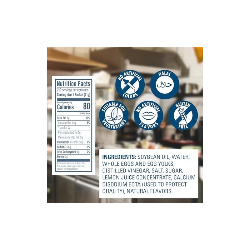 Hellmann's Real Mayonnaise Stick Pack 210 Condiment Packets Gluten Free