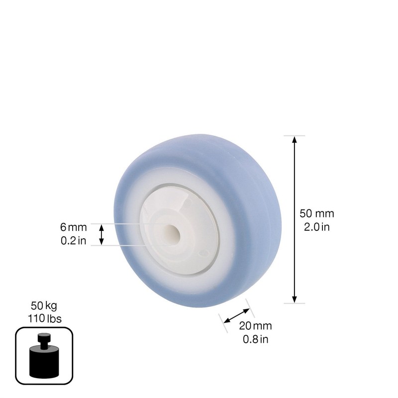 Wagner 03675101 Furniture Castor Soft Replacement Wheel Deluxe Diameter 50