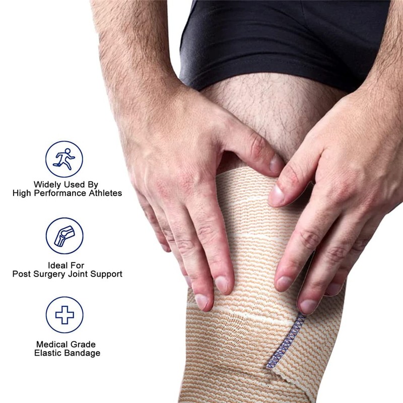 Elastic Bandage Wrap with Self-Closure, 3 Pcs(1x2”, 1x3", 1x4") Compression