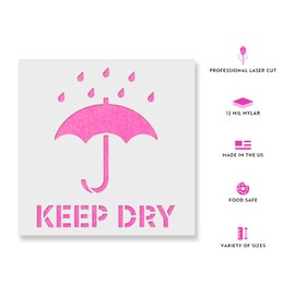 Keep Dry Symbol Stencil - Precision Industrial Designs with Optimized Stencils, Stencils for Wood