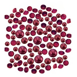 200 Floating Burgundy Pearls with Matching Sparkling Gems-Large Sizes-Fills 16 Medium Size Vases of The Floating Transparent Gels-Measured Gels Prep Bags-12 White Submersible Fairy Lights