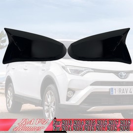 MUXEE Side Rear View Mirror Cover for Toyota RAV4 2013-2018/Toyota 4Runner 2014-2023 Bright Black Turn Signal Housing Cover Accessories