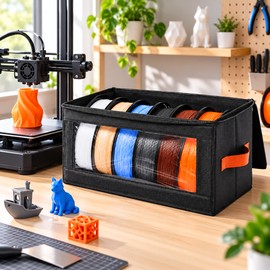 4-Piece 3D Printer Filament Storage Box Set for Spool Organization – Foldable Moisture-Resistant Cases for 24 Spools