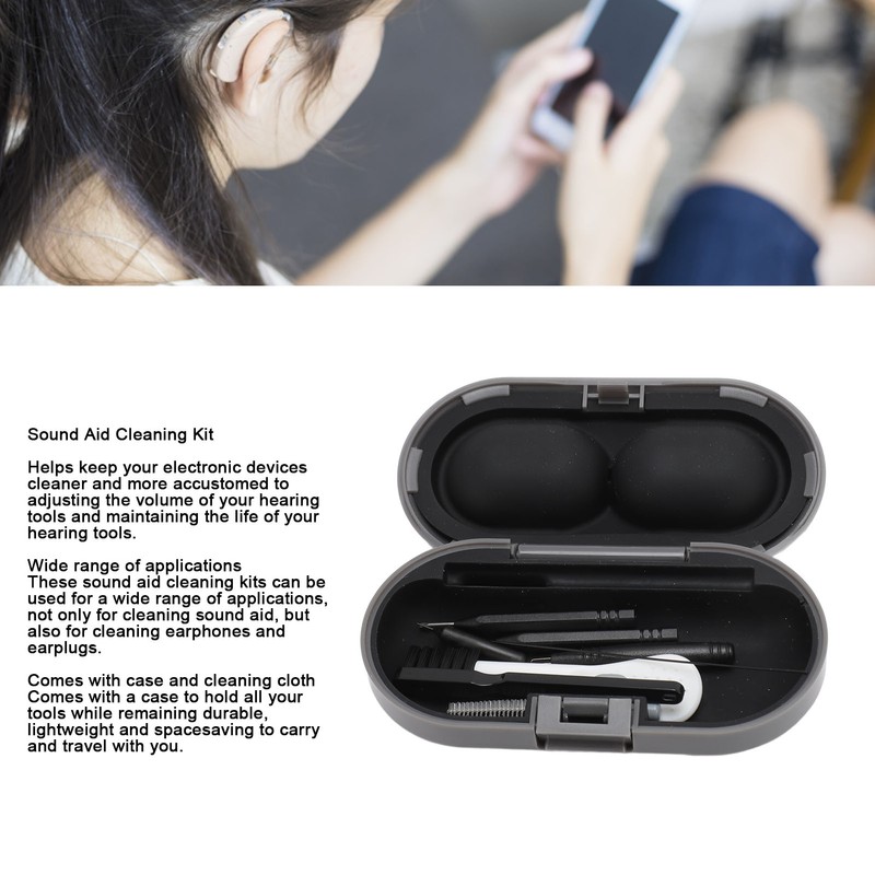 8 Pieces Sound Aid Cleaning Kit with Cleaning Cloth and