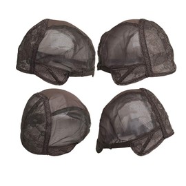 Double Lace Wig Cap for Making Wigs with Adjustable Straps on the Back Swiss Lace Hairnet (Large 23.5inch, Dark Brown)