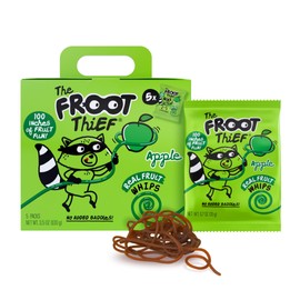 The FROOT Thief Real Fruit Snack Whips, Nut Free, Perfect for School Lunches, Individual Bags for Kids, Apple 5 Pack