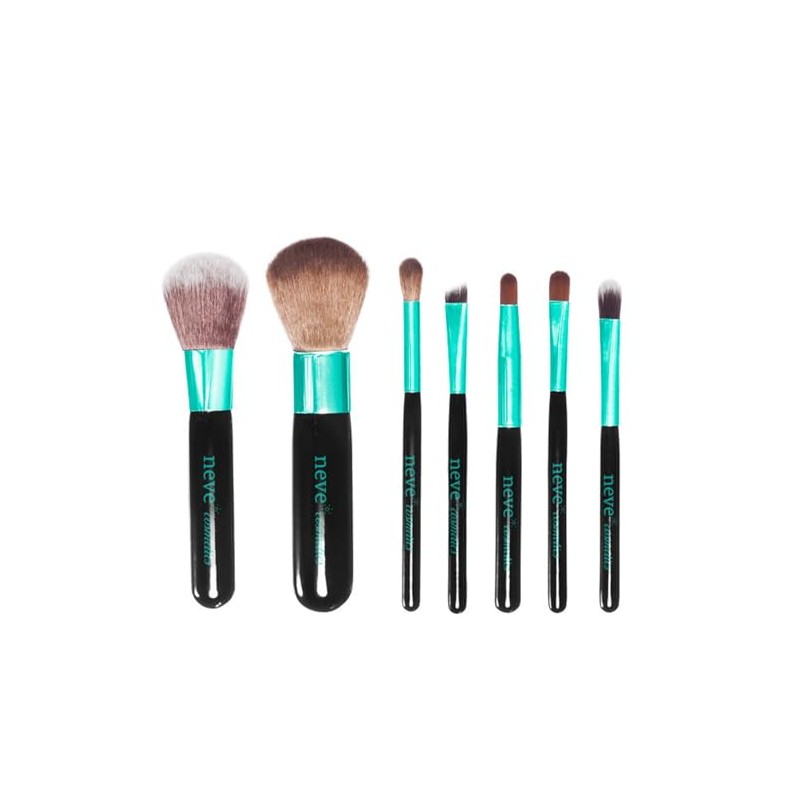 Neve Cosmetics Travel Brush Set in Handy Cosmetic Bag with