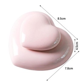 CHUNLINLAODA Small Urn for Human Ashes Keepsake Heart Urn, Handicrafted Ceramic Urn, Mini Urn Made of Ceramic, Keepsake Urn, Pet Urn, Mini Cremation Urn for Human Pet Ashes (Pink)