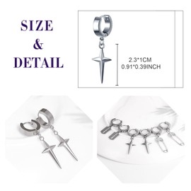 feilok stars Hypoallergenic Stainless Steel Stud Earrings for Women Men Long Earrings Tassel Earrings