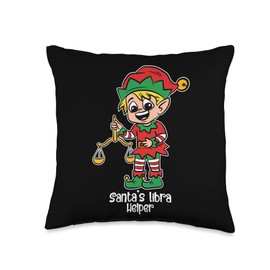 Christmas Family Group Costume Santa's Libra Helper Christmas Zodiac Kids Costume Throw Pillow, 16x16, Multicolor