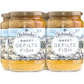 Yehuda Sweet Gefilte Fish, 24oz (4 Pack) | Kosher for Passover | No MSG | Protein Rich