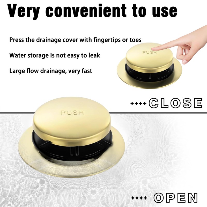 Tip-Toe Tub Drain, Bathtub Drain Replacement Kit, with 2 Hole