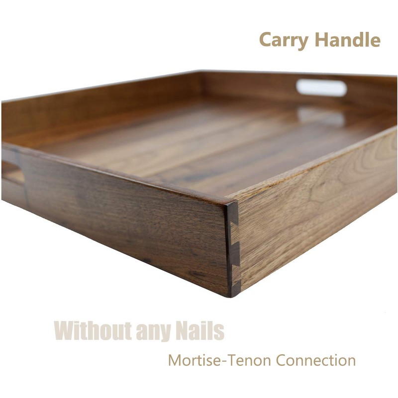 MAGIGO 22 x 22 Inches Large Square Black Walnut Wood