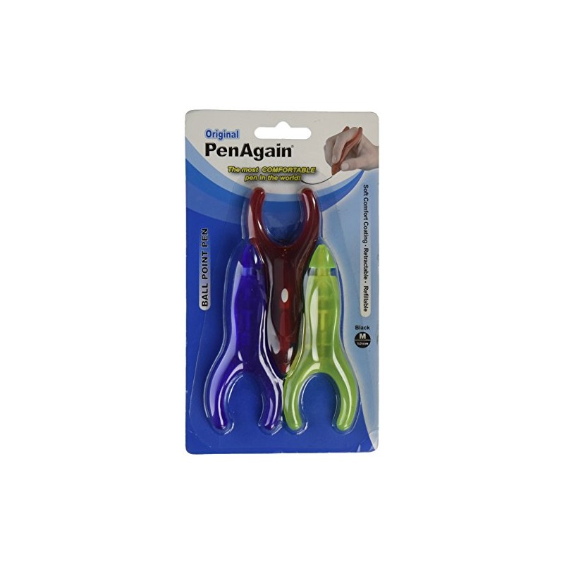 PenAgain 3 Pack Pens RED BLUE GREEN or NEON GREEN