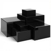 6 Pack Black Acrylic Risers for Display, 3 to 8