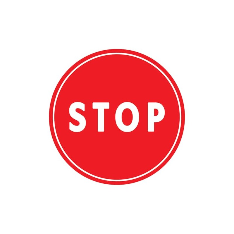 Stop Label Sign Stickers (Pack of 5 Stickers), 4”x4”, Decals