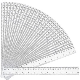 Clear Plastic Ruler Straight Ruler Flexible Ruler, 30Pcs Clear Ruler Clear Straight Ruler Shatter Resistant Ruler,Transparent Ruler Shatterproof Straight Ruler,Plastic Clear Ruler Double-Sided Ruler