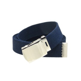 Cinturón con hebilla estilo militar, Azul marino/flor y brillo, Talla única