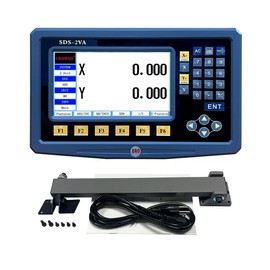 DRO Digital Readout 2 Axis Screen DRO Readout Display Linear Scale for Bridgeport/Knee Mill Milling Machine Lathe Machine Tools (SDS-2VA)