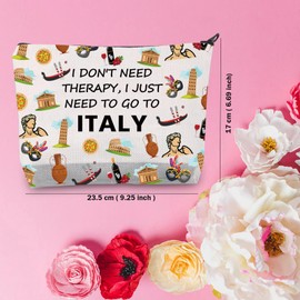 Italy Gift Italy Travel Makeup Bag Italy Trip Toiletry Bag for Traveler Italian Vacation Gift Italy Lovers Gift (Therapy Italy)