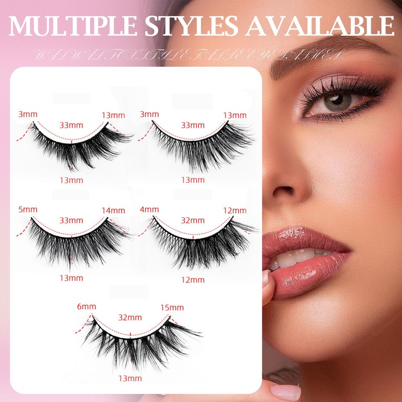 WALWAL Fox Fake Eyelash, Natural Curl Fake 3D Volume Mink