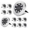 ODEETRONIC Solar Ground Lights, 12 Pack 8 LED Solar Disk