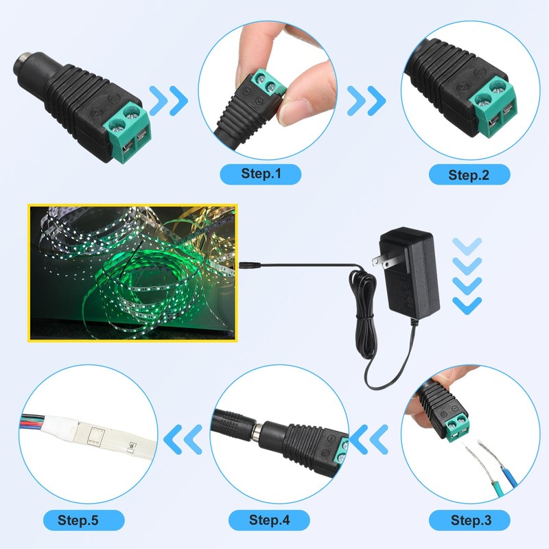 Copkim 10 Pcs 12V Power Supply 12V DC 24W LED