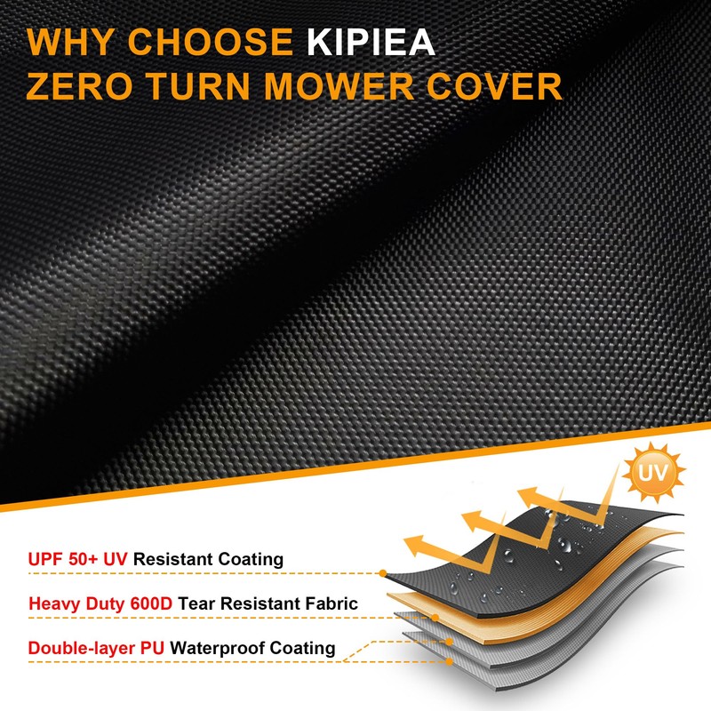 Kipiea Zero Turn Mower Cover- 600D Heavy Duty Outdoor Zero