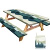 HobbLab Picnic Table Cover with Bench Covers Portable Table Cloth