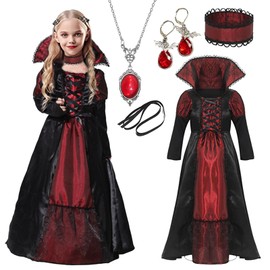 Moerstar Halloween Cosplay Girl Dress, Vampire Witch Dress, Children, Party, Event, Costume, Vampire Costume (M)