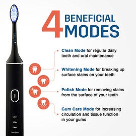 Sparx - Toothbrush Replacement Heads, Brush Heads with Blue Light Therapy for Gum Care, Replacement Brush Heads, Black, 1 Pack