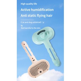 Pet Grooming Steam Brush, Pet Spray Hair Removal Comb, Anti-Static, Rechargeable, Comfortable Grip, for Dogs & Cats, Spray Hair Removal Comb, Steam Brush for Shedding & Grooming, Pink