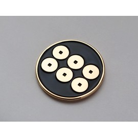 6 Bunsen Pin Badge Designed with Family Crest of Sengoku Warlord Yukimura Sanada 1.0 inches (2.5 cm) Diameter, Alloy Steel