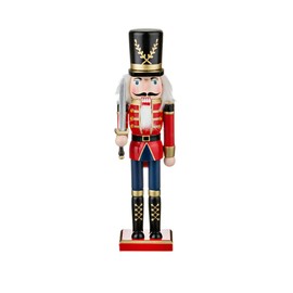 O-Toys Wooden Nutcracker Ornaments Christmas Decoration Figures Puppet Home Decor (12 Inch) (Sword)