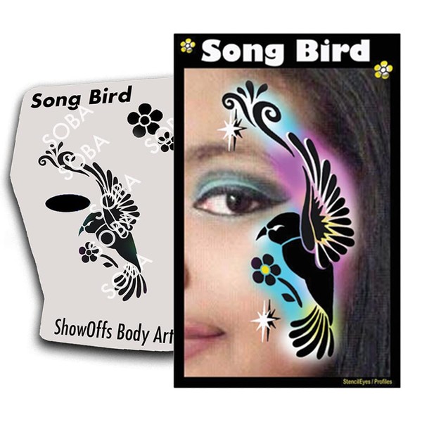 Face Painting Stencil - StencilEyes Profile Song Bird