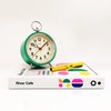Cloudnola Metal Alarm Clock, Green, LED Light up, 4.4 inch