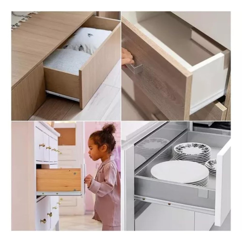 riel deslizante montaje inferior blanco 25 cm