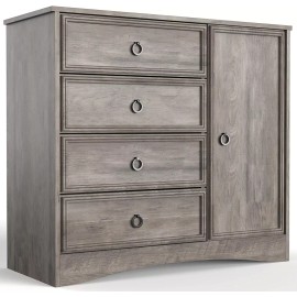 LGHM Tall Chest Drawers 4 Drawer For Bedroom Furniture Large Storage Cabinet W/ door - #B