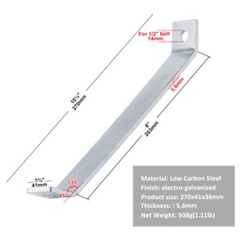 4 PCS 8" Length 45 Degree Corner Brace for 1-5/8" Strut Channel, 2-Hole 135 Degree Support Bracket, Accept 1/2" Bolt, 5.6mm Thickness