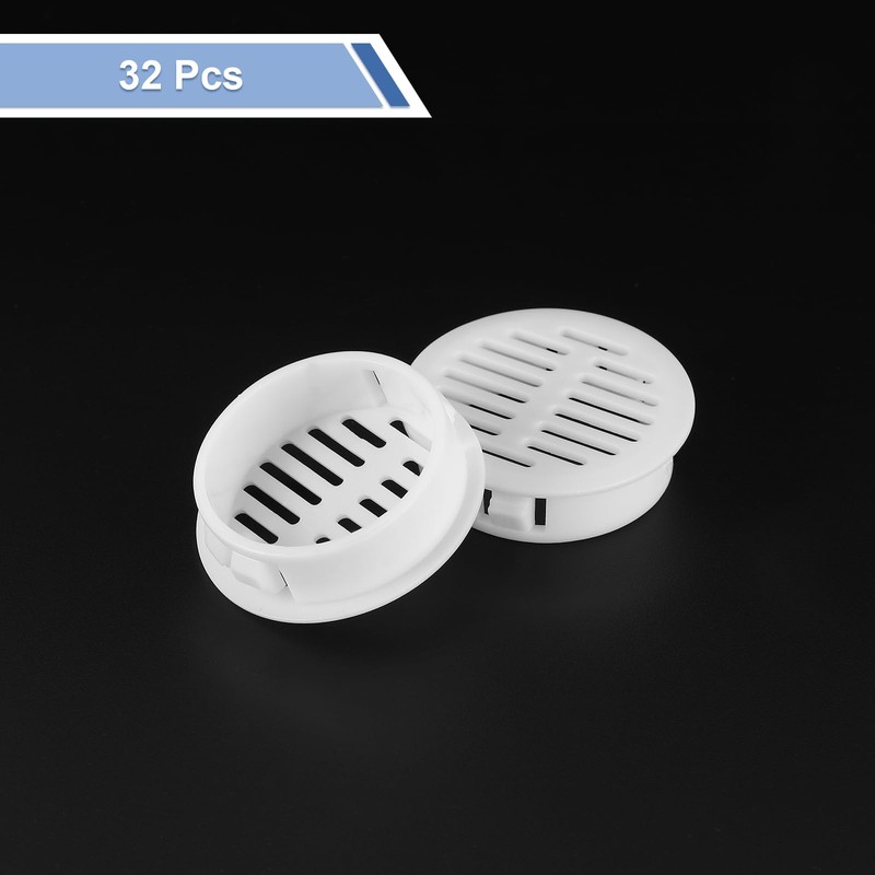 sourcing map Round Soffit Vents 1 inch, 32Pcs White Plastic