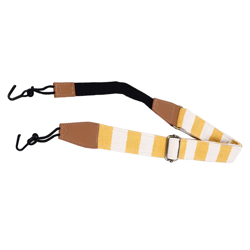 Ukulele Strap Cotton Adjustable Grid Pattern Hole Free Installation Belt