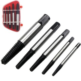 Professional screw extractor set, 5 pieces, left extractor set, screw remover, screw extractor tool, left drill, spiral screw extractor