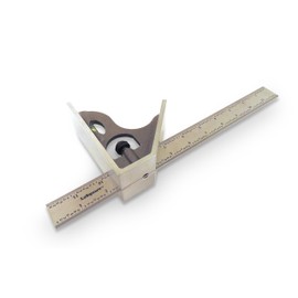 LaSquare 12” SAE Machinist Combination Square, Saddle Square, Stainless Steel Blade with 1/64", 1/32", 1/16" and 1/8" Markings, Hardened Aluminum Head LAS 12SS-12"