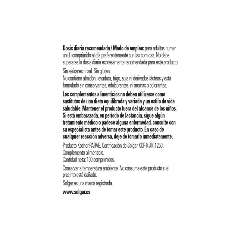 Solgar Folacin (Folic Acid) 400 µg Tablets - Pack of