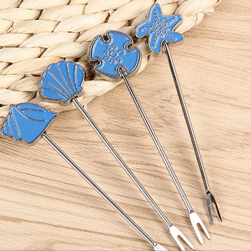ARFUKA Fruit Forks Fruit Pick Stainless Steel Cute Cartoon Fruit